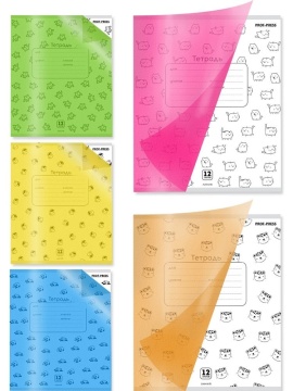 Тетрадь А5 12л лин. Проф-Пресс пласт.обл. "Неон зоо"