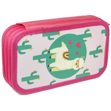 Пенал 3 отд. (190*105*60) молния, лам.картон, ткан.торец "Лама на прогулке"