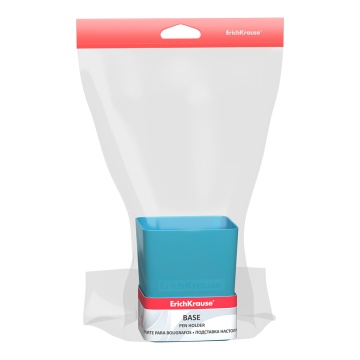 Подставка настольная пластиковая ErichKrause Ледяной металл, голубая