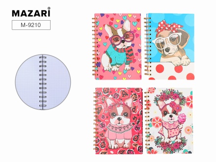 Блокнот А5  80л., гребень "Пёсики" кл.