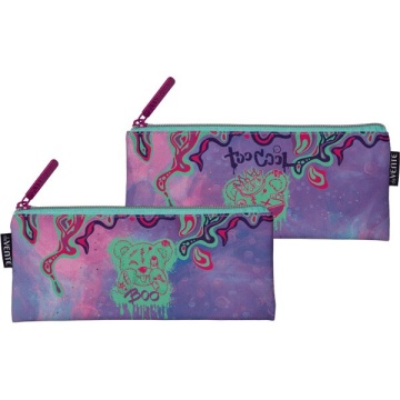 Пенал-косметичка (215*90*10) молния, кожзам "Bear King", плоский на 35пр.