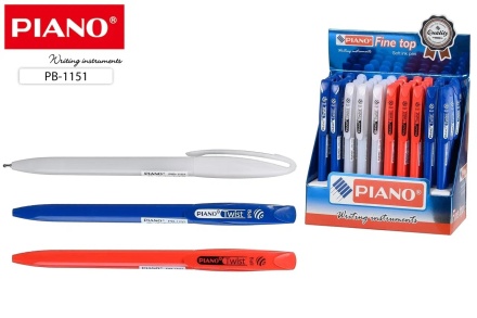 Ручка шарик. "Piano Twist". С поворотным механизмом. Цв.пластик.корпус ассорти. 0,7 мм