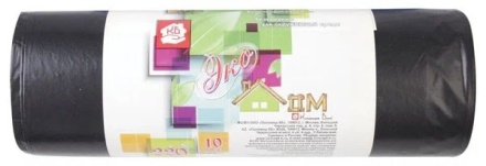 Мешки для мусора "Концепция быта Экодом", 30мкм, 180л, 10шт. в рулоне черные