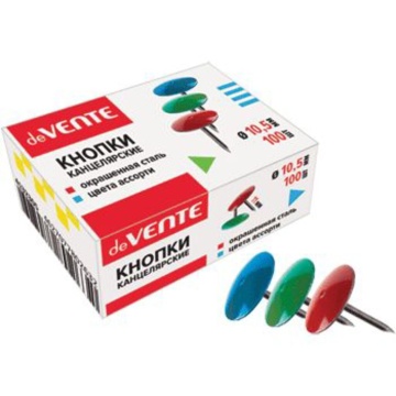 Кнопки  10.5мм (100 шт.) цветные карт\уп