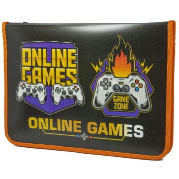 Папка д/труда А4 (325*230*25) 1отд. молния вокруг, пластик "Game zone"