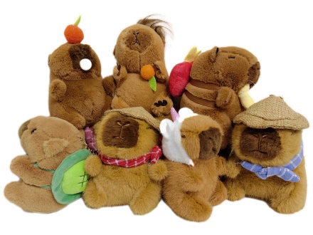 Брелок меховой. 10-12 см. Цепочка, карабин. КАПИБАРА в ассортименте