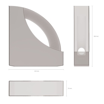 Подставка для бумаг вертикальная пластиковая ErichKrause Rainbow, Classic, 75мм, дымчатый